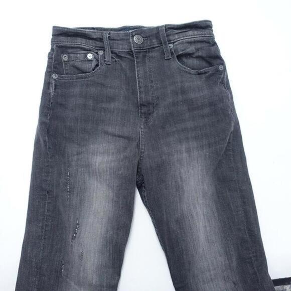 Aéropostale Jeans Women's 4R Gray Stretch Distressed Frayed Hem Cheeky Jegging - Picture 2 of 8